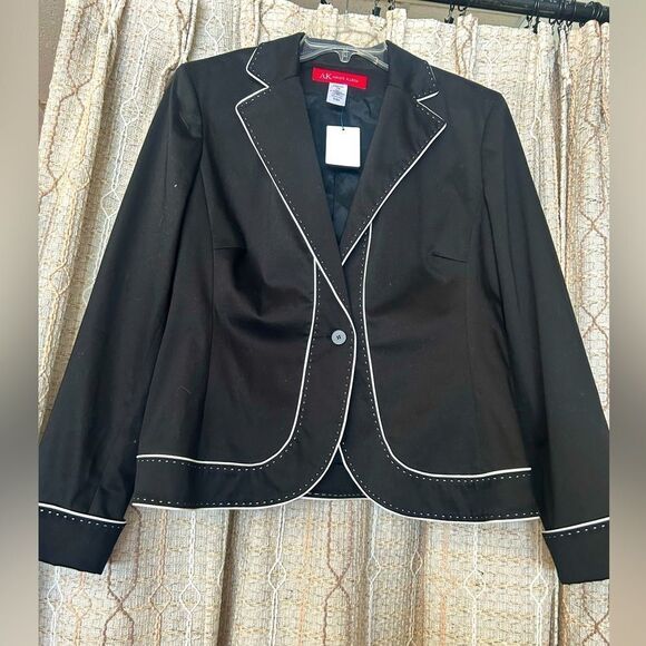 Jackets & Blazers - Anne Klein Ladies 14 Black White Jacket